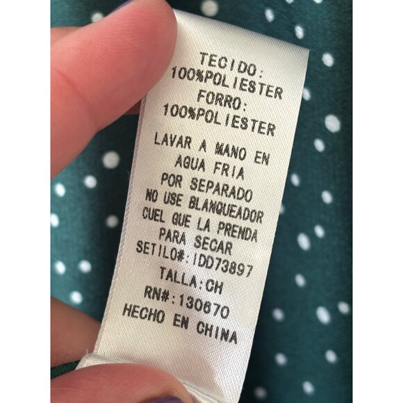 Ina Green Polka Dot Wrap Maxi Dress With Flutter Sleeves Womens S - Picture 10 of 13